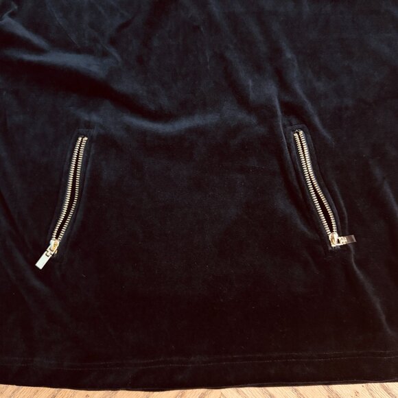 Onque Casuals Cotton Blend Black Velour Jacket With Zip Pockets - Picture 6 of 12